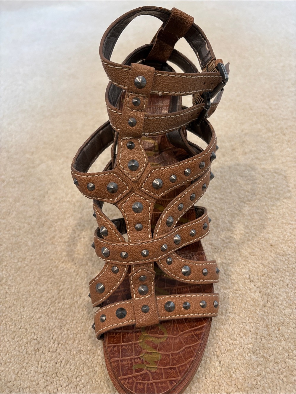 Sam Edelman Brown Studded Gladiator Heel Sandal